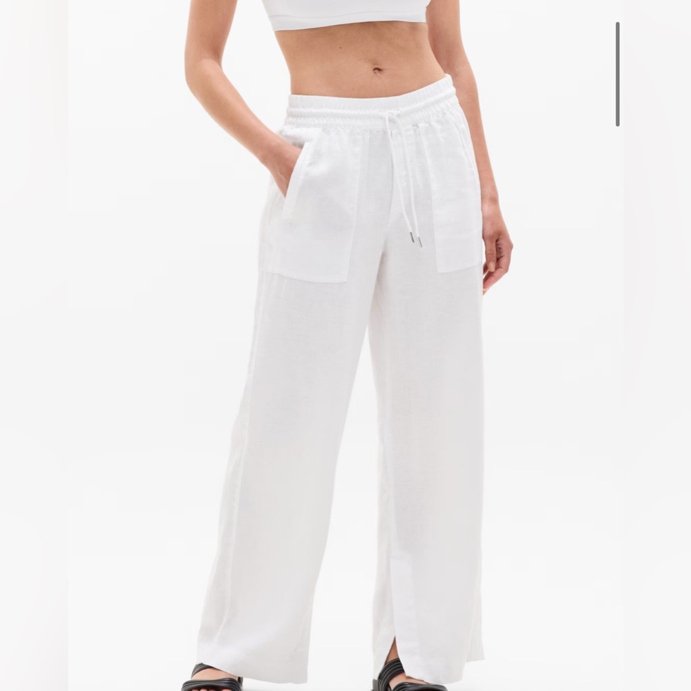 Women's Athleta White Linen Pants SP